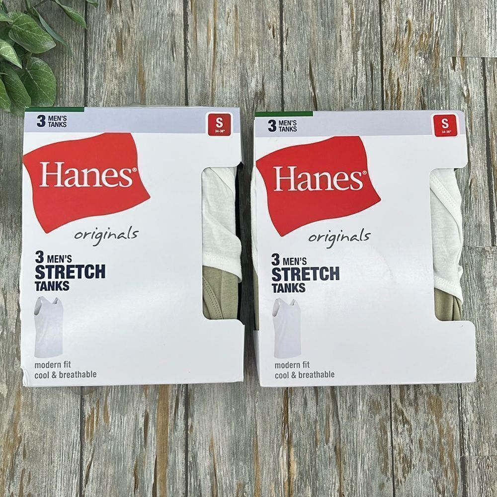 Hanes Moisture-Wicking Stretch Cotton Tank Tops 2,  3-Packs Size S